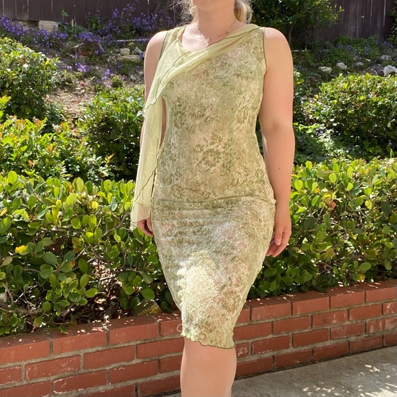 Green Micromesh Dress - Picture 5 of 7